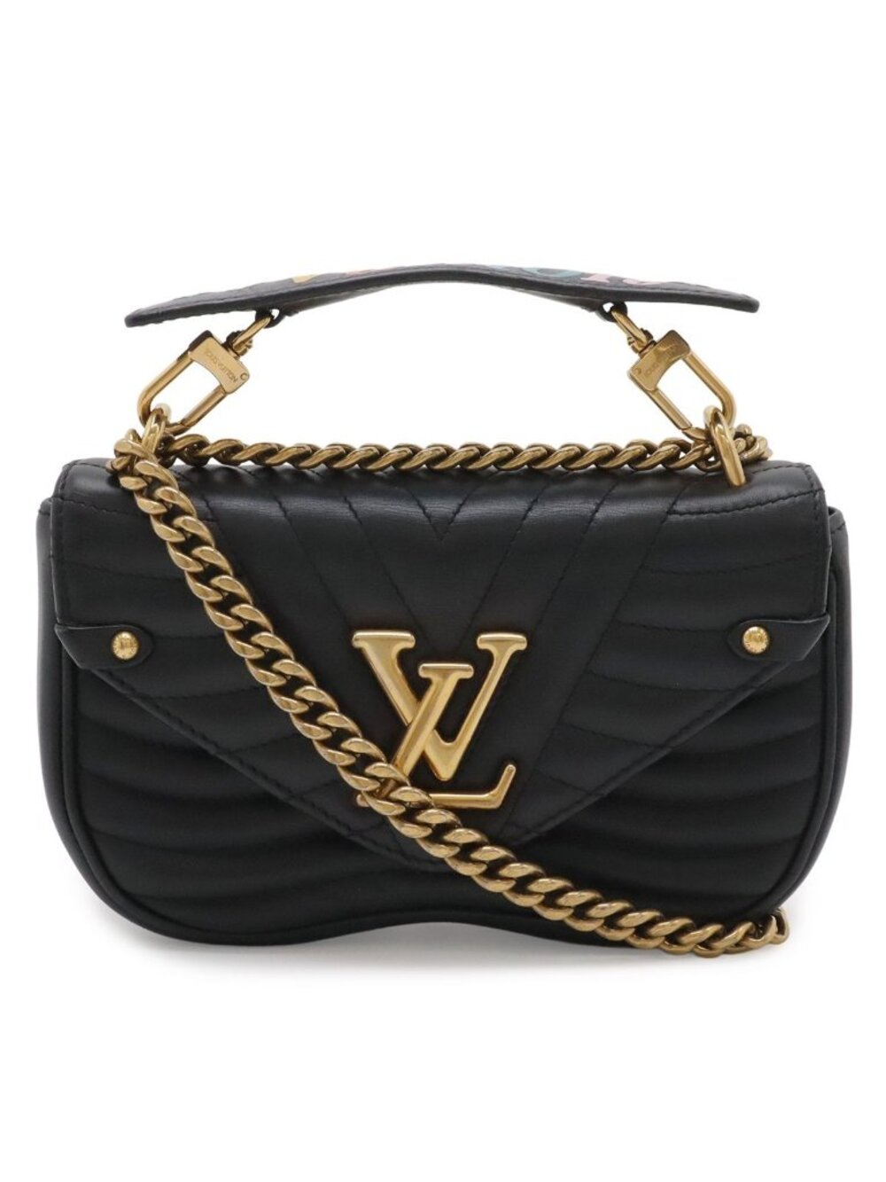 Louis Vuitton New Wave Chain PM Shoulder Bag Leather Noir Black